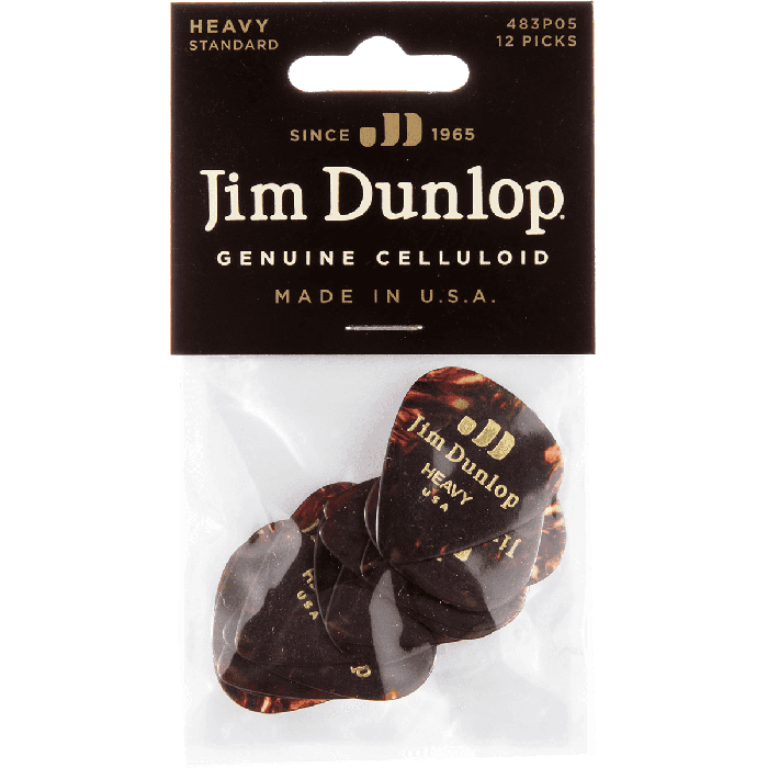 Dunlop Pack 12 Púas Genuine Celluloid Heavy