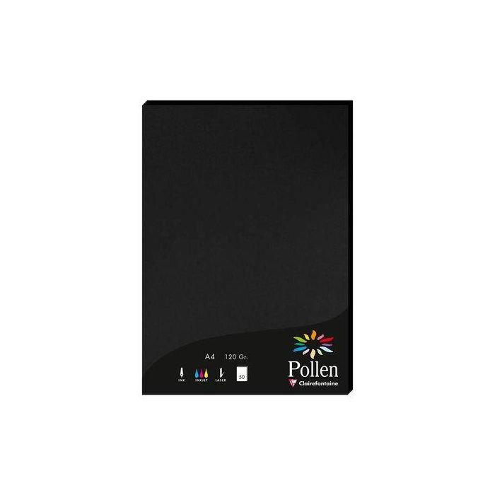 Papel Clairefontaine Pollen A4 120G 50H Negro