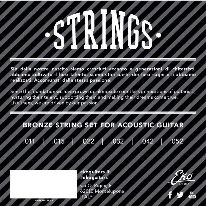 Juego Acústica Bronze 80/20 Medium Light 11-52 1 Juego Acústica Bronze 80/20 Medium Light 11-52 1
