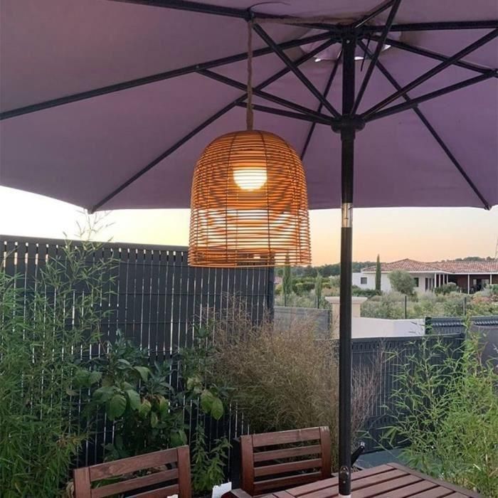 Lumisky LUM3760093545570 Lámpara Colgante Nómada HANG BOHEME H35 cm Poliratán con Cuerda, LED Blanco Cálido y Regulable 4