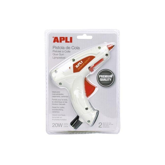 Apli Pistola de silicona caliente 20 W con 2 barras