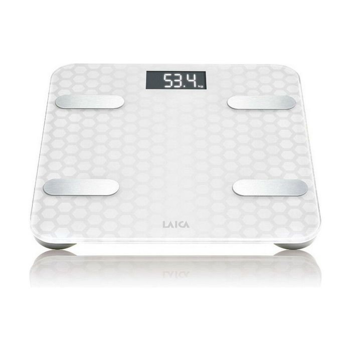 Báscula Digital de Baño LAICA Blanco Plateado 8 Báscula Digital de Baño LAICA Blanco Plateado 8