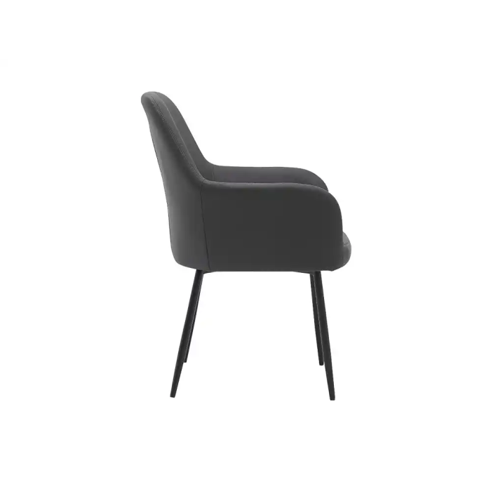 Q-connect Silla Confidente Siemione Base Metálica Color Gris Oscuro, Altura Máxima 820 mm, Ancho 570 mm, Profundidad 580 mm 3