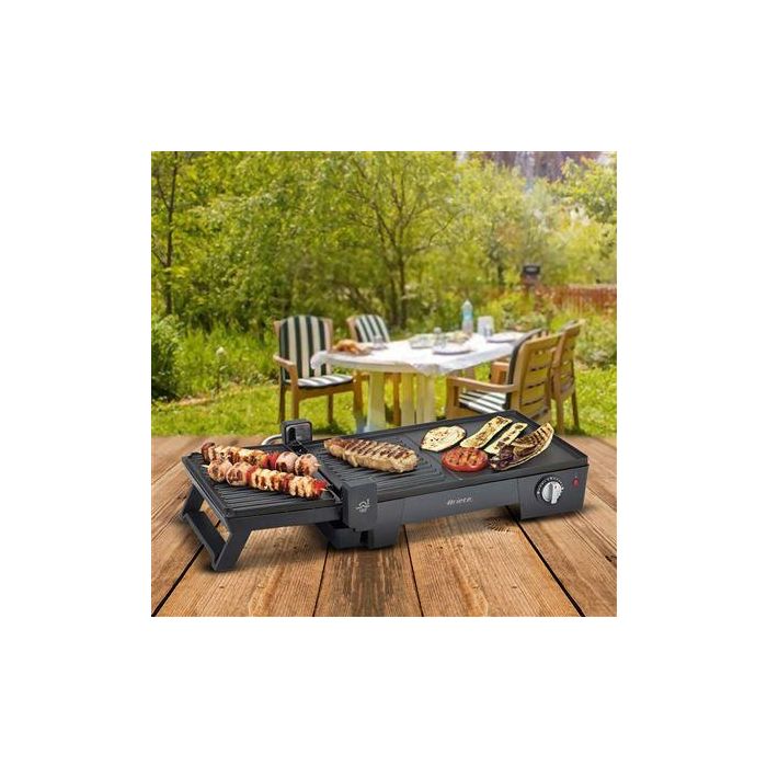 Ariete 1916 Grill Eléctrico 3 en 1 Multifunción | Plancha y Parrilla para Bocadillos y Carne | Apertura 180º | Placas Antiadherentes 10