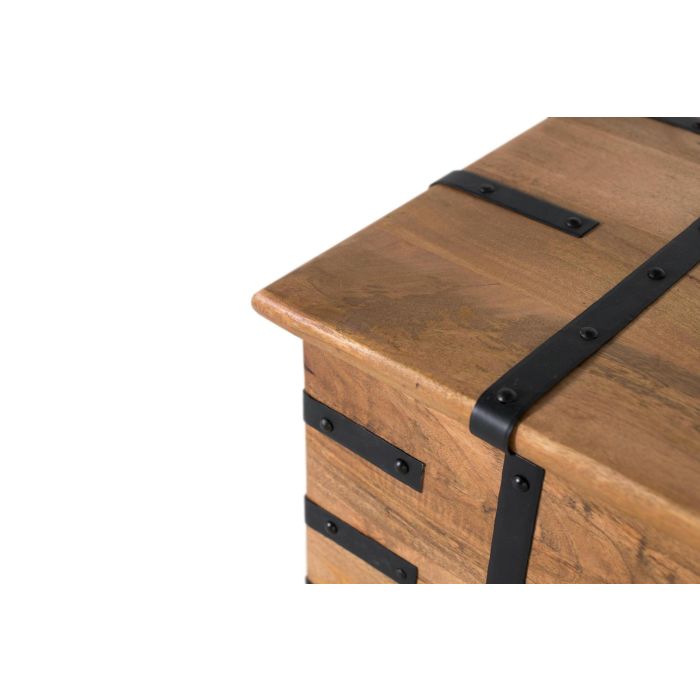 Giner Y Colomer Mesa Baúl Madera de Mango Maciza Acabado Natural con Tapa Elevable 4