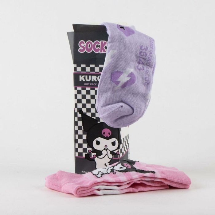 Hello Kitty: Pack 3 Calcetines Kuromi Multicolor Talla 36-43 2