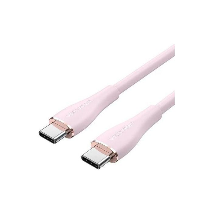 Vention TAWPG Cable USB-C 2.0 de Silicona Duradera para Carga Rápida 100W y Datos 480Mbps 1.5m Rosa