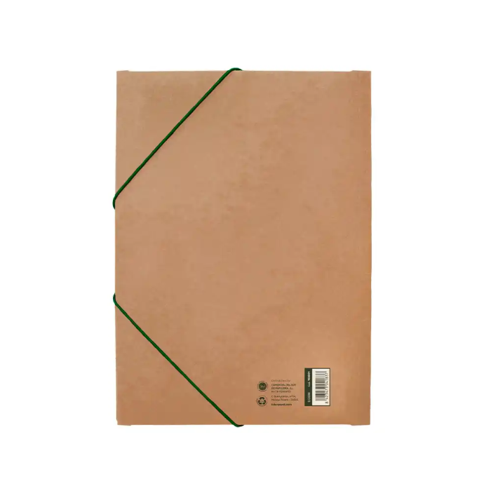 Liderpapel Carpeta Gomas Tres Solapas Ecouse Cartulina 400 gr DIN A4+ Color Kraft Marron 2