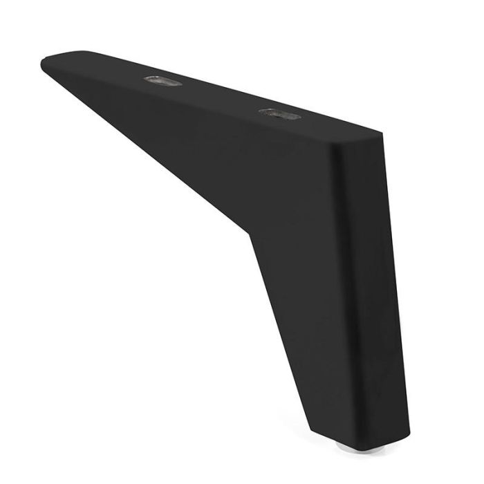 Q&Q Pata Metálica Modelo Corfu para Sofás y Muebles, Fabricada en Metal, 125mm de Altura, Negro Mate y Cromo
