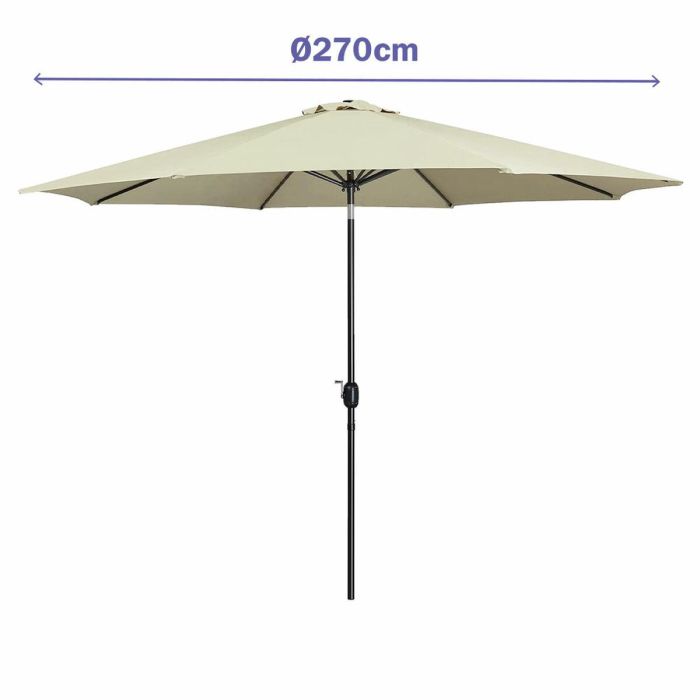 Marbueno Sombrilla Acero 8 Varillas D270 cm Polyester Beige Jardin, Piscina y Terraza 10483 1 Marbueno Sombrilla Acero 8 Varillas D270 cm Polyester Beige Jardin, Piscina y Terraza 10483 1
