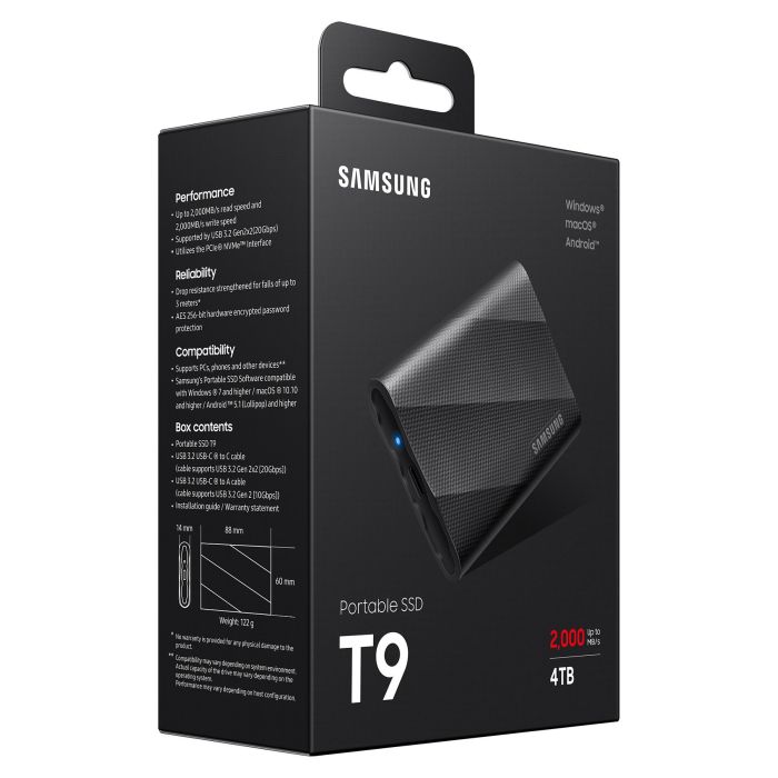 Samsung MU-PG4T0B 4TB SSD USB 3.2 Gen2 Tipo C 2000MB/s Negro