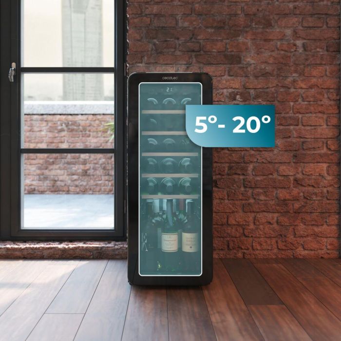 Cecotec Vinoteca GrandSommelier Origin 24 Rojo, 24 botellas, LED, NoFrost, display, 92,8cm 5