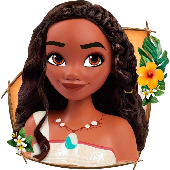 Just Play 87048 Busto de Peinado de Moana Disney Princess Juguete para Niñas +3 Años con Accesorios para Cabello 1