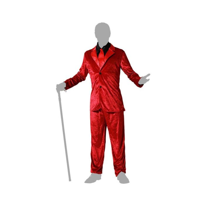 Disfraz Vampiro Traje Rojo Con Corbata Hombre Adulto XL 4 Disfraz Vampiro Traje Rojo Con Corbata Hombre Adulto XL 4