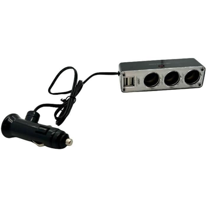 Toma mechero triple 12/24V - HTC EQUIPMENT - Con dos USB 3.1A Total Toma mechero triple 12/24V - HTC EQUIPMENT - Con dos USB 3.1A Total