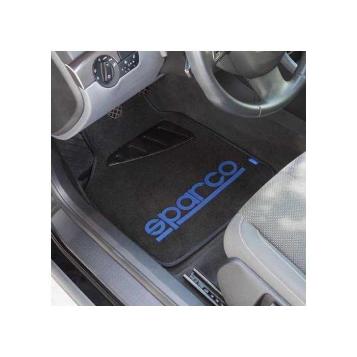 Sparco SPC1901 Alfombras de Moqueta para Coche Negras con Logo Azul Antideslizantes - Juego de 4 Piezas Universales, Poliéster y PVC 0 Sparco SPC1901 Alfombras de Moqueta para Coche Negras con Logo Azul Antideslizantes - Juego de 4 Piezas Universales, Poliéster y PVC 0
