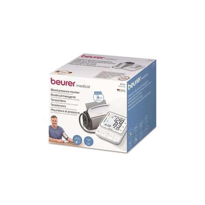 Beurer BM-51 Tensiómetro de Brazo EasyClip con Detector de Arritmias y Pantalla XL Iluminada 9