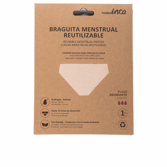 Inca Braguita Menstrual Absorción Super Nude Talla L - Reutilizable, Ecológica, con Encaje