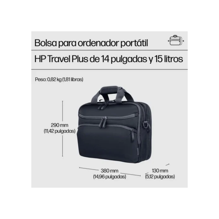 HP Bolsa para portátil Travel Plus 15L de 14 pulgadas