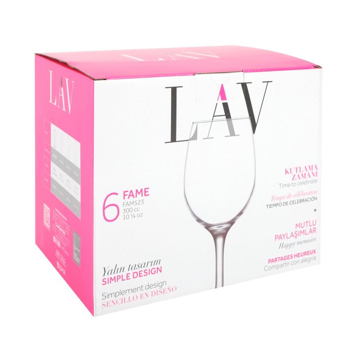 Lav Set 6 Copas Vino 300 cc, ø6x6x19 cm (4 Cajas) 2
