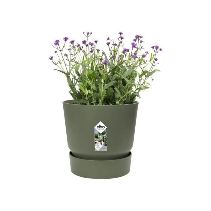 Maceta redonda ELHO Greenville 30 - Exterior - Ø 29.5 x H 27.8 cm - Verde hoja 2 Maceta redonda ELHO Greenville 30 - Exterior - Ø 29.5 x H 27.8 cm - Verde hoja 2