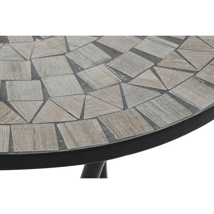 Mesa auxiliar Home ESPRIT Negro Multicolor 60 x 60 x 72 cm 3 Mesa auxiliar Home ESPRIT Negro Multicolor 60 x 60 x 72 cm 3