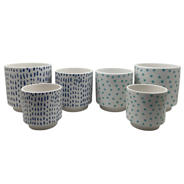Macetero Urban DKD Home Decor Blanco Azul Marino 14 x 14 x 14 cm Set de 3 (8 Unidades) Macetero Urban DKD Home Decor Blanco Azul Marino 14 x 14 x 14 cm Set de 3 (8 Unidades)
