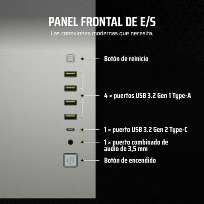 CORSAIR CC-9011285-WW Caja PC Torre Media 6500X, Aluminio Blanco/Gris Satinado 15 CORSAIR CC-9011285-WW Caja PC Torre Media 6500X, Aluminio Blanco/Gris Satinado 15