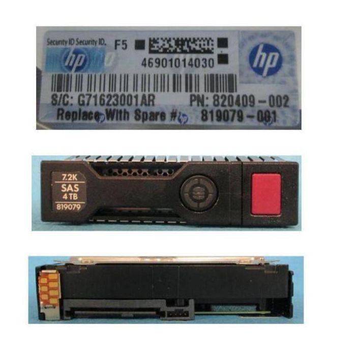 Hewlett Packard Enterprise 4TB SAS hard drive - 12 Gb/s interface, 7200 rpm, 3.5-inch LFF, SC, midline SAS - For use with Gen8/Gen9 or newer 1