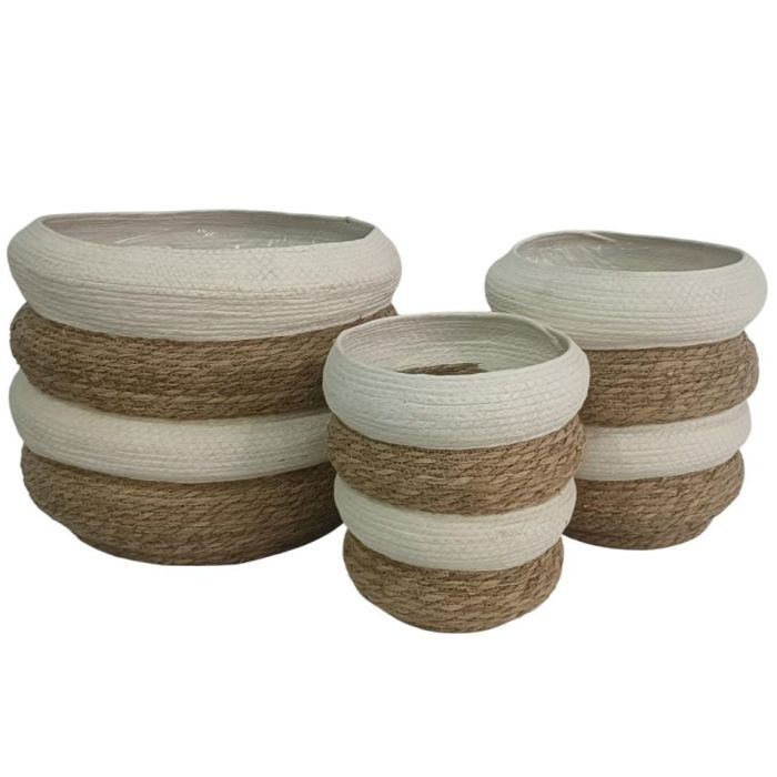 Macetero Urban DKD Home Decor Bicolor 39 x 40 x 39 cm Set de 3 0 Macetero Urban DKD Home Decor Bicolor 39 x 40 x 39 cm Set de 3 0