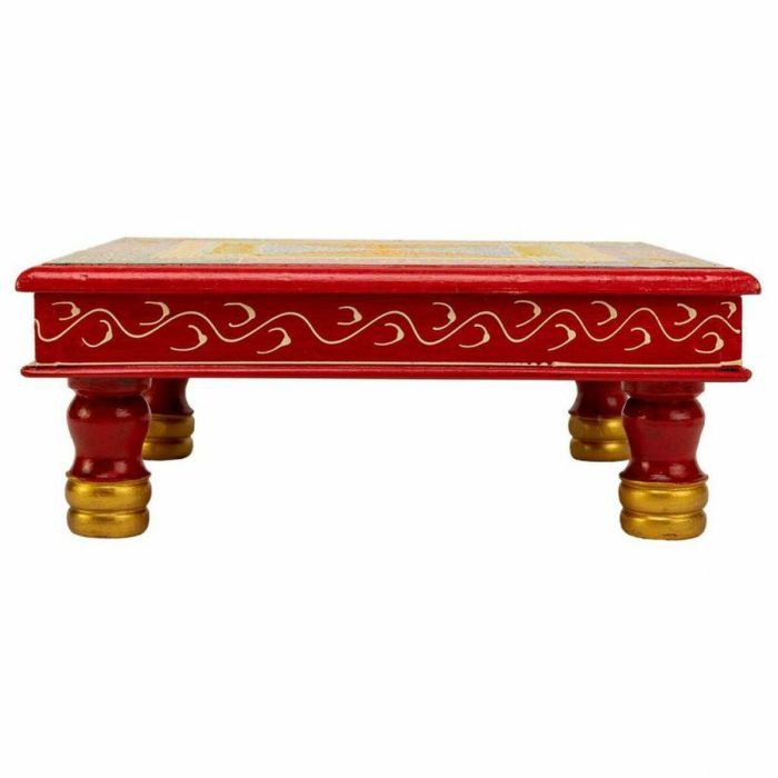 Mesa auxiliar Alexandra House Living Rojo Aluminio Madera MDF 38 x 14 x 38 cm 4