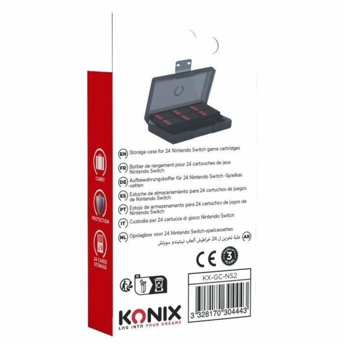 Estuche protector y de transporte - KONIX - Para cartuchos de juego Nintendo Switch 2 - A prueba de golpes - 24 compartimentos de almacenamiento - Negro 4 Estuche protector y de transporte - KONIX - Para cartuchos de juego Nintendo Switch 2 - A prueba de golpes - 24 compartimentos de almacenamiento - Negro 4