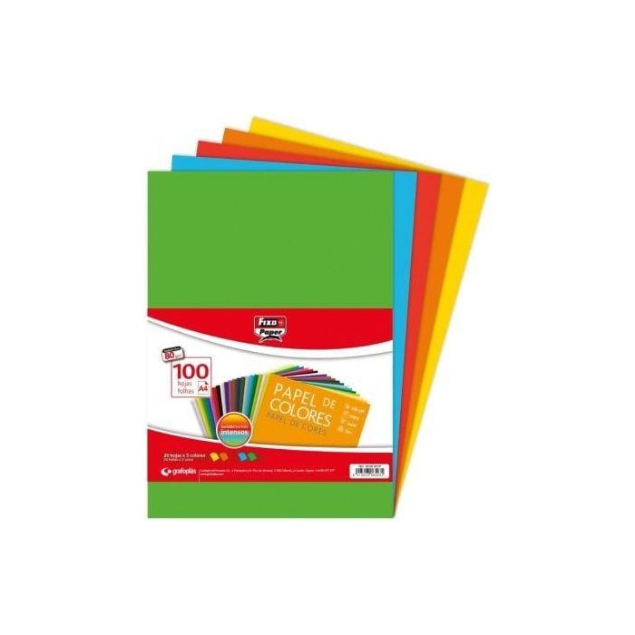 Papel Grafoplás Fixo Paper 00650097/ DIN A4/ 80g/ 100 Hojas/ Colores Intensos 0 Papel Grafoplás Fixo Paper 00650097/ DIN A4/ 80g/ 100 Hojas/ Colores Intensos 0