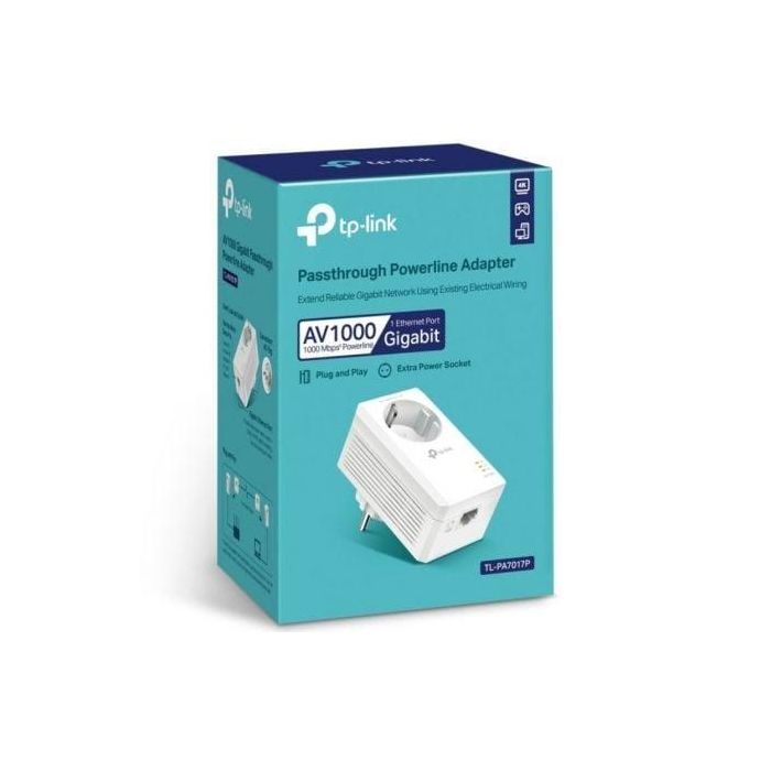 Adaptador Powerline TP-Link TL-PA7017P 1000Mbps/ Alcance 300m 2 Adaptador Powerline TP-Link TL-PA7017P 1000Mbps/ Alcance 300m 2