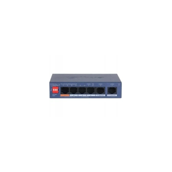 Dahua (DH-CS4006-4GT-60-V2) Switch de 6 Puertos Cloud Managed Gigabit, 4 Puertos PoE 60W Hi-PoE L2