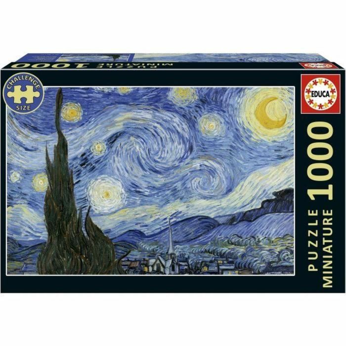 EDUCA EDU1748018568687 Puzzle Miniatura Noche Estrellada 1000 Piezas 62.5 x 30 cm