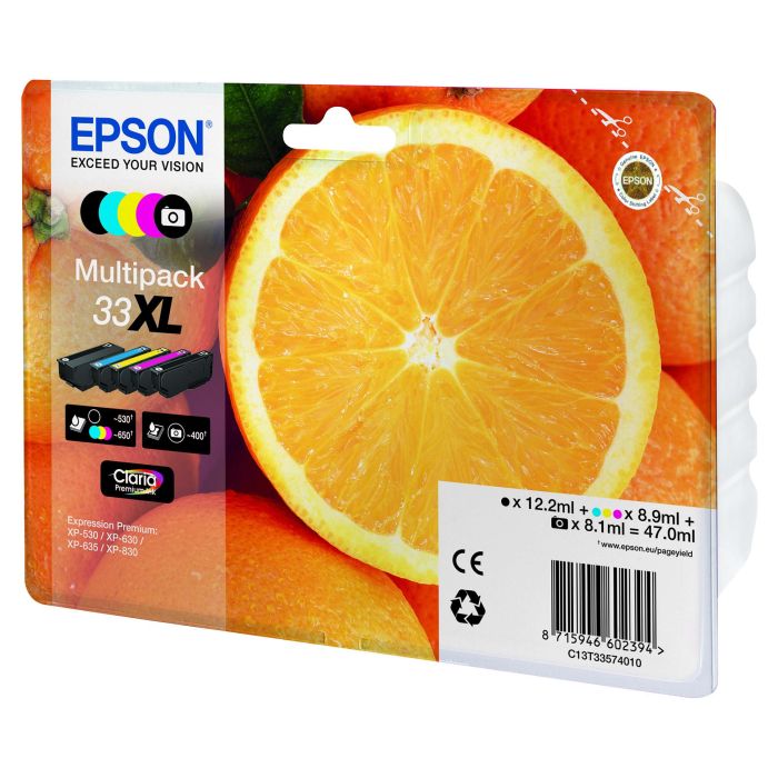 Epson T3357 33XL Multipack 5 Colores Cartuchos Tinta Original para Expression Premium XP-530 XP-630 XP-640 XP-830 XP-900 1 Epson T3357 33XL Multipack 5 Colores Cartuchos Tinta Original para Expression Premium XP-530 XP-630 XP-640 XP-830 XP-900 1