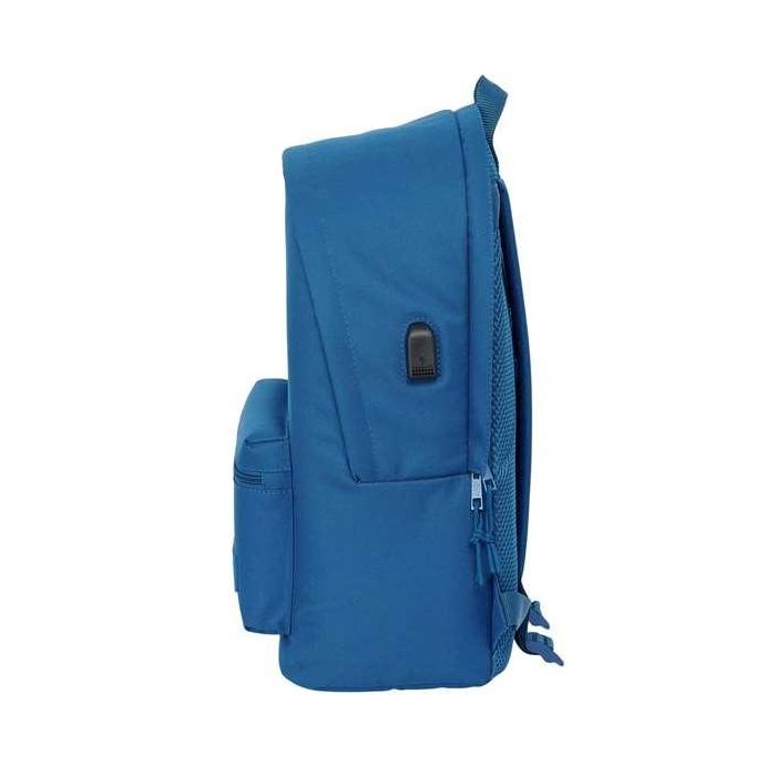 Safta Mochila Doble para Portátil 15,6" + USB Real Madrid Chica Azul 31x44x18 cm 7