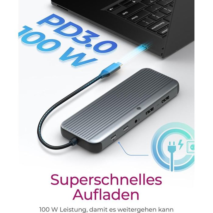 ICY BOX IB-DK4060-CPD USB-C 12-in-1 PD 100W DockingStation 3