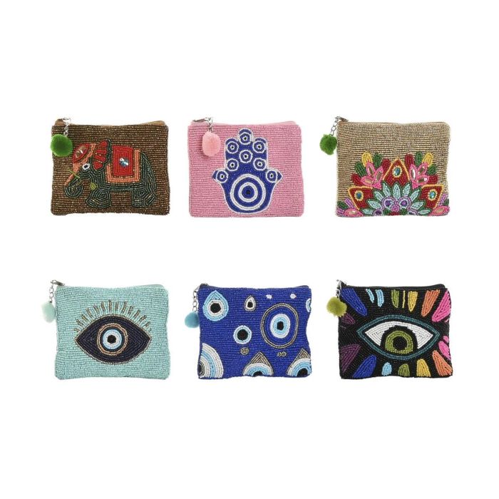 Monedero Indio DKD Home Decor Multicolor 1 x 11 x 14 cm (6 Unidades)