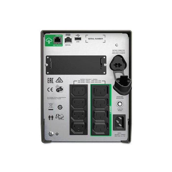APC SMT1500IC UPS Línea Interactiva 1.5kVA 1000W 8 Salidas AC, Negro 1 APC SMT1500IC UPS Línea Interactiva 1.5kVA 1000W 8 Salidas AC, Negro 1