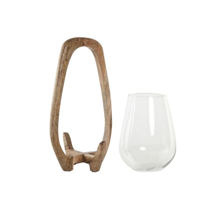 DKD Home Decor Portavela Tropical de Mango y Cristal Natural 18 x 33 x 18 cm 2 DKD Home Decor Portavela Tropical de Mango y Cristal Natural 18 x 33 x 18 cm 2