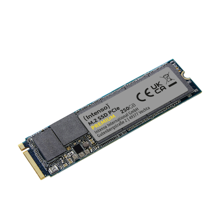 Intenso Disco Duro Interno Sólido SSD 250GB Premium M.2 PCIe, Lectura 2100MB/s, Escritura 1100MB/s