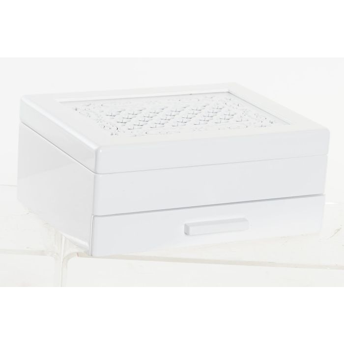 Joyero Romantico DKD Home Decor Blanco Lila 16 x 9 x 21 cm (2 Unidades) 2 Joyero Romantico DKD Home Decor Blanco Lila 16 x 9 x 21 cm (2 Unidades) 2