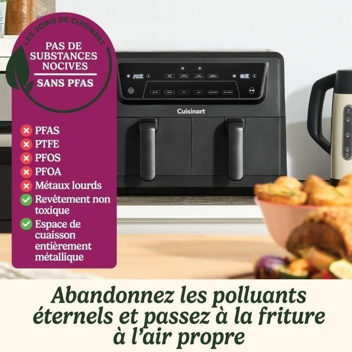 Cuisinart CUI1746233655221 Freidora de aire AFD10OBLE, capacidad 10,4 L, tanque doble, 2400 W, negra 3 Cuisinart CUI1746233655221 Freidora de aire AFD10OBLE, capacidad 10,4 L, tanque doble, 2400 W, negra 3