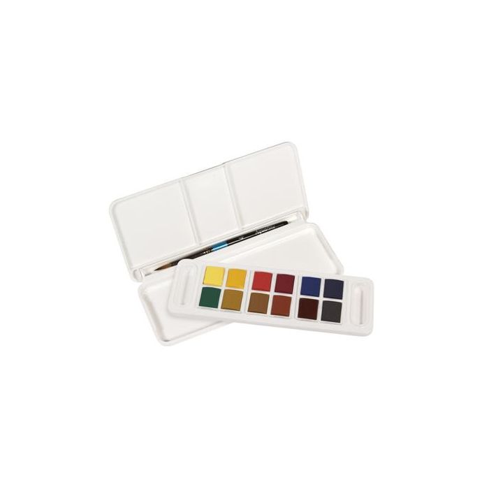 Acuarela Daler Rowney Aquafine Travel Set Con Pincel Caja De 12 Colores Surtidos