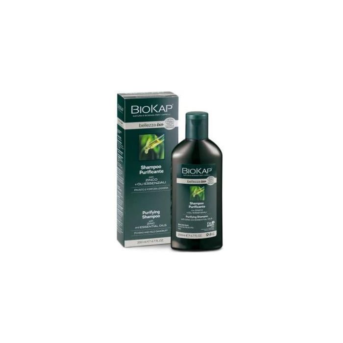 BIOKAP Champú Purificante con Zinc y Árbol del Té 200ml para Cuero Cabelludo Graso y con Descamación