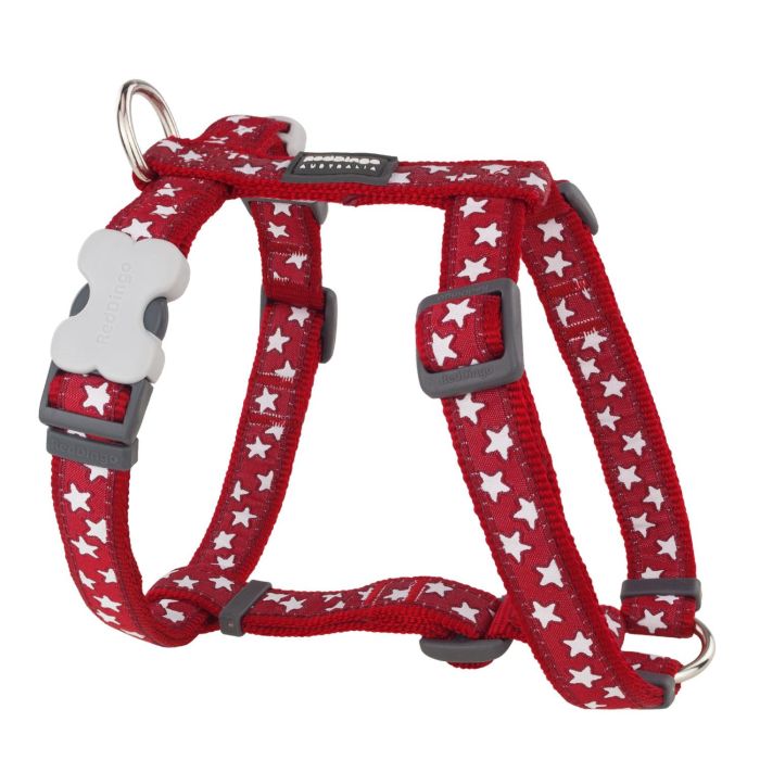 Red Dingo Collar para Perro Estilo Estrella Blanco Rojo 25mm, Cuello 46-76cm, Nylon