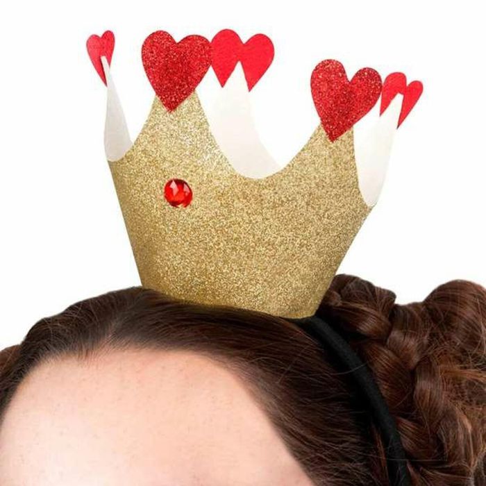 Disfraz reina de corazones diadema con corona, vestido y medias talla s 12