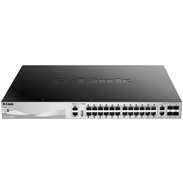 D-Link DGS-3130-30PS Switch Gestionado L3, 24 Puertos Gigabit, 4 SFP+, PoE+, 370W, Montaje en Rack 1